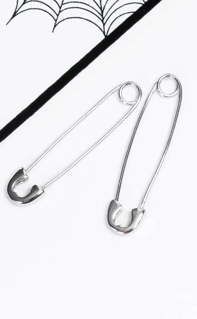 Small safety store pin earrings