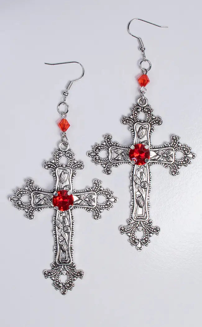 Gothic deals cross earrings