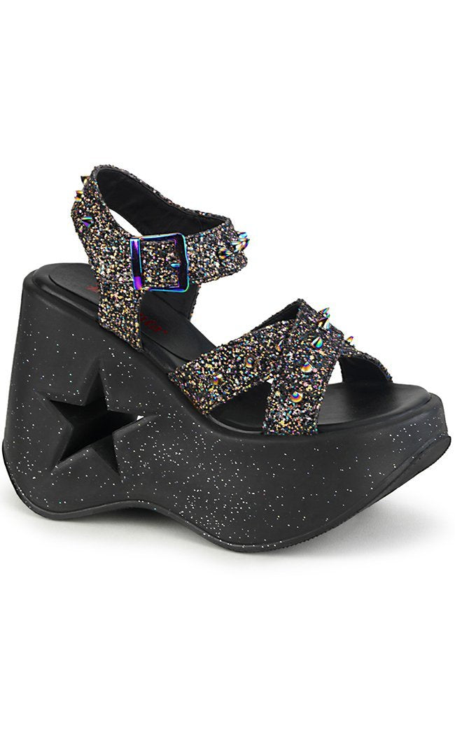 Glitter wedge heels best sale