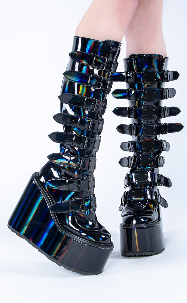 Demonia holographic boots best sale