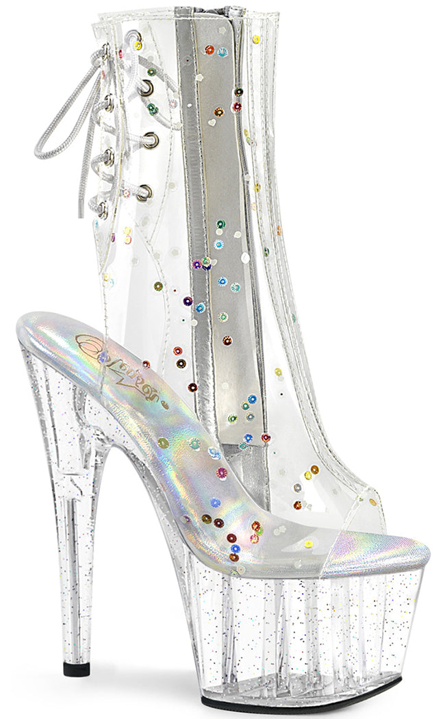 Clear pleaser cheap boots