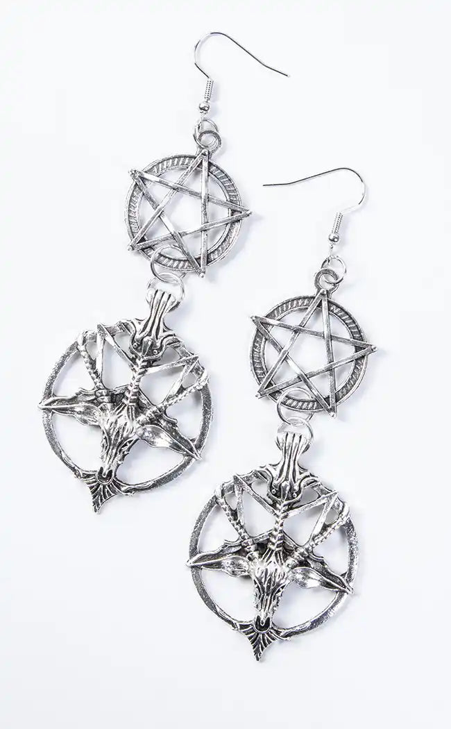 Satanic earrings sales