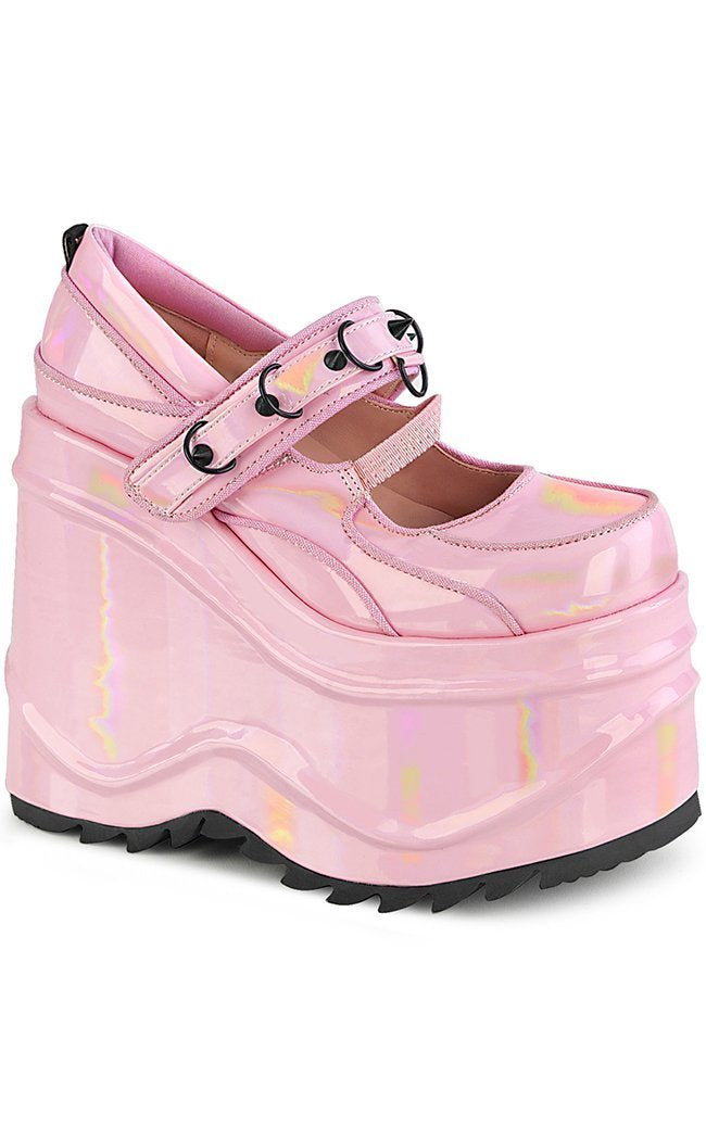 Pink platform cheap mary janes