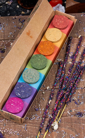 7 Chakras Incense & Smudge Tablet Kit