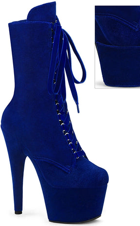 ADORE-1045VEL Navy Blue Velvet Ankle Boots-Pleaser-Tragic Beautiful