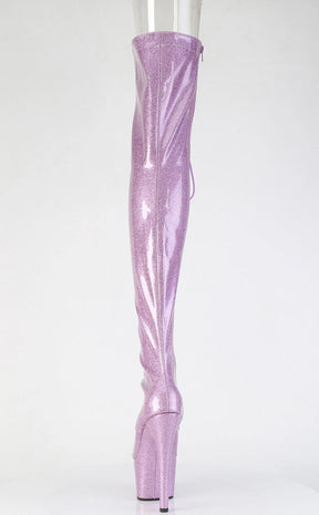 ADORE-3021GP Lilac Pink Glitter Patent Thigh High Boots-Pleaser-Tragic Beautiful