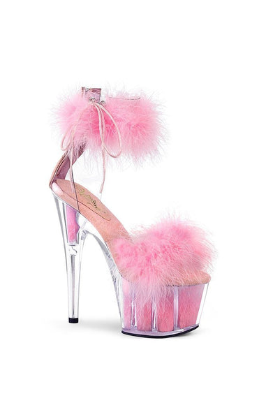 Pleaser ADORE 724F Baby Pink Fluffy Heels