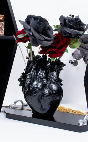 Anatomical Heart Vase | Black XL-The Haunted Mansion-Tragic Beautiful