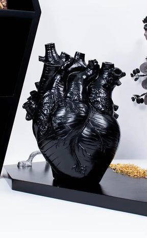 Anatomical Heart Vase | Black XL-The Haunted Mansion-Tragic Beautiful