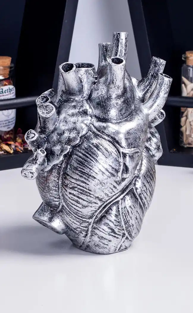 Anatomical Heart Vase | Silver-The Haunted Mansion-Tragic Beautiful