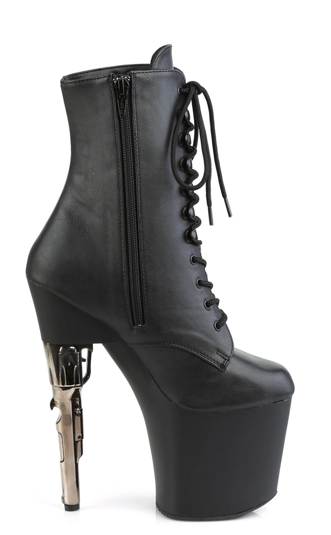 BONDGIRL-1020PK Black Vegan Leather Ankle Boots-Pleaser-Tragic Beautiful