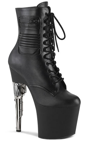 BONDGIRL-1020PK Black Vegan Leather Ankle Boots-Pleaser-Tragic Beautiful