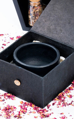 Black Ceramic Scrying / Cleansing Bowl-Witchcraft Supplies-Tragic Beautiful