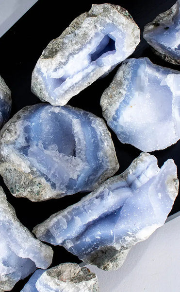 Blue Lace Agate Geode Clusters Rare Unusual Crystals Australia