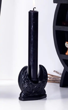 Crescent Moon Candle Holder | Black-Candles-Tragic Beautiful