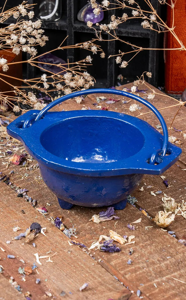 Blue Cast Iron Cauldron