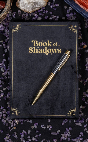 Book Of Shadows Journal With Obsidian Crystal Pen