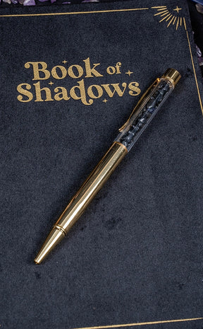 Book Of Shadows Journal With Obsidian Crystal Pen