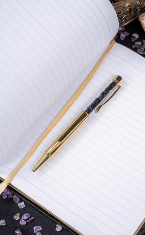 Book Of Shadows Journal With Obsidian Crystal Pen