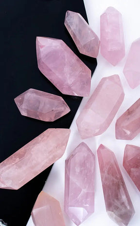 Double Terminated Gemmy Rose Quartz Points | A Grade XL-Crystals-Tragic Beautiful