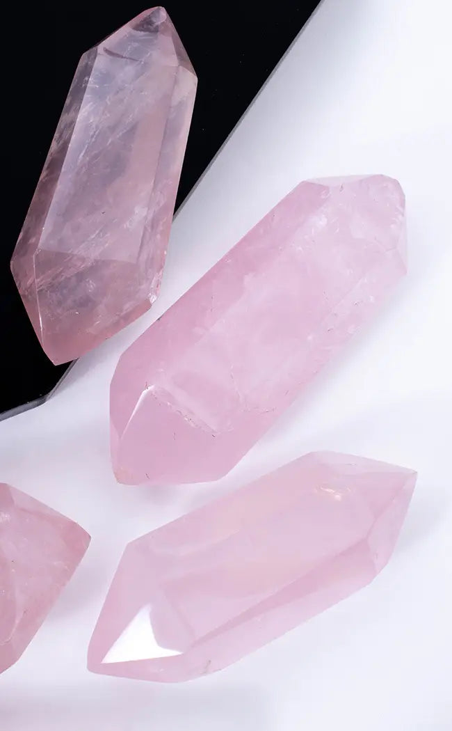 Double Terminated Gemmy Rose Quartz Points | A Grade XL-Crystals-Tragic Beautiful