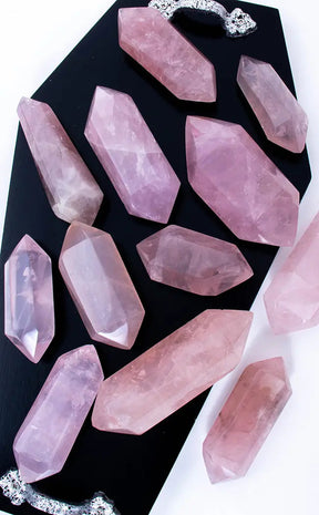 Double Terminated Gemmy Rose Quartz Points | A Grade XL-Crystals-Tragic Beautiful