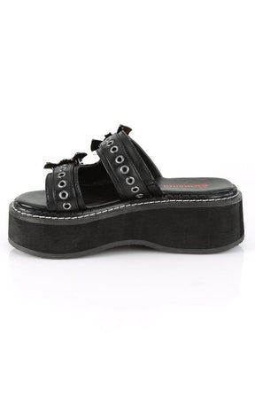 EMILY-100 Black Vegan Leather Slip Ons-Demonia-Tragic Beautiful