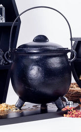 Extra Large Black Cauldron With Lid and Handle-Cauldrons-Tragic Beautiful