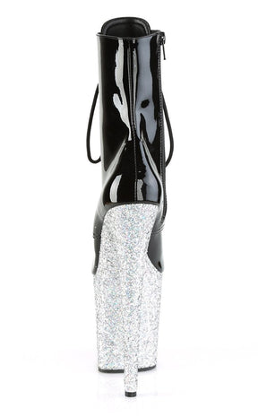 FLAMINGO-1020LG Black Silver Multi Glitter Boots-Pleaser-Tragic Beautiful