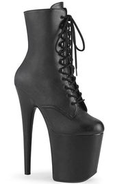 FLAMINGO-1020WR Black Matte Platform Boots-Pleaser-Tragic Beautiful