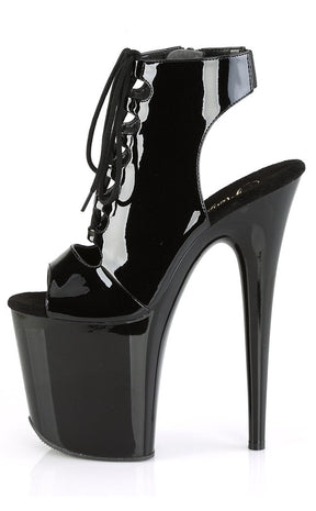 FLAMINGO-800-20 Black Patent Peep Toe Heels-Pleaser-Tragic Beautiful