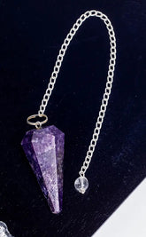 Faceted Pendulum | Lepidolite-Crystals-Tragic Beautiful