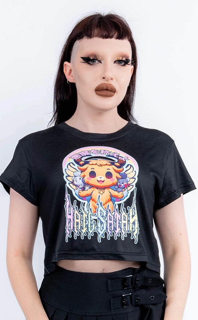 Hail Satan Crop Top-TB x Drop Dead Gorgeous-Tragic Beautiful