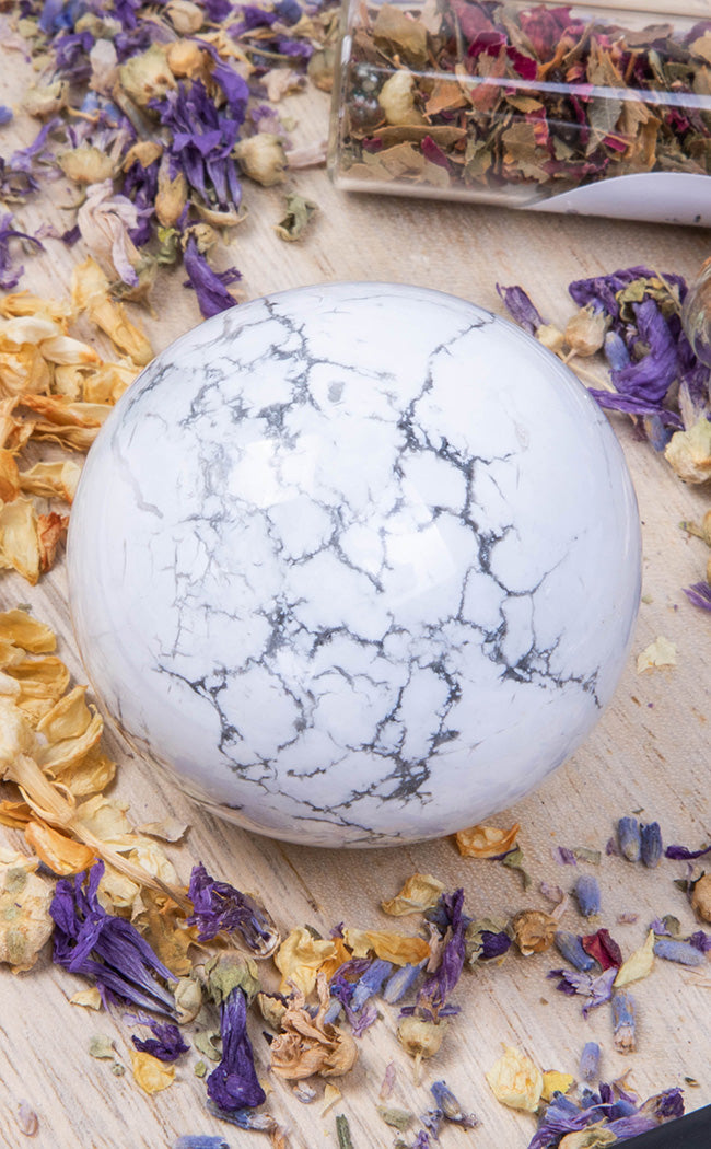 Howlite Sphere 70mm | Shop Crystals & Energy Healing in Australia