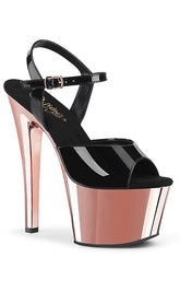 KISS-209 Rose Gold Chrome Heels-Pleaser-Tragic Beautiful