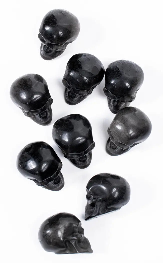 Mini Obsidian Silver Sheen Skulls-Crystals-Tragic Beautiful