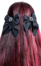 Pentagram Bow Hairclip-Cold Black Heart-Tragic Beautiful