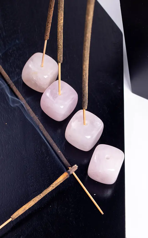 Rose Quartz Incense Holder-Crystals-Tragic Beautiful