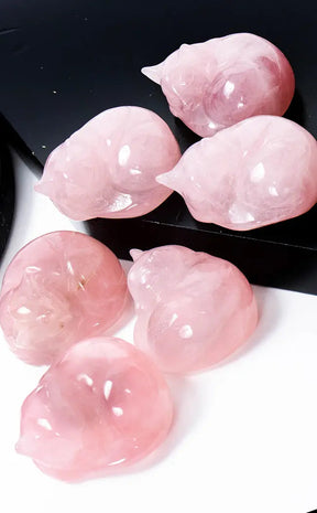 Rose Quartz Sleeping Cats-Crystals-Tragic Beautiful