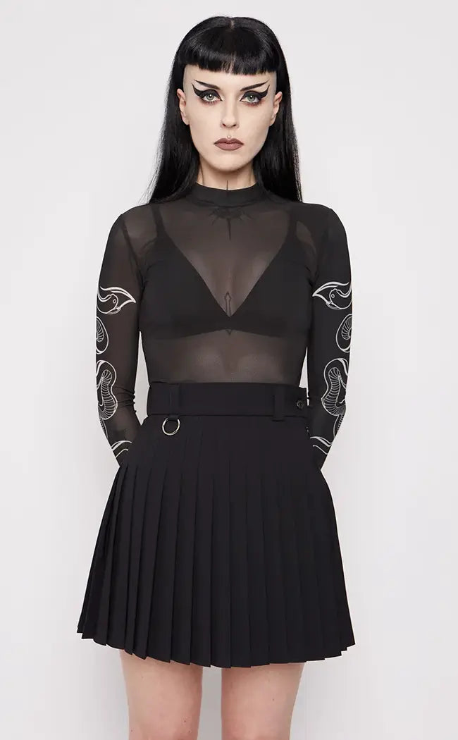 Viper Long Sleeve Mesh Maxi Dress in Washed Black - Glue Store