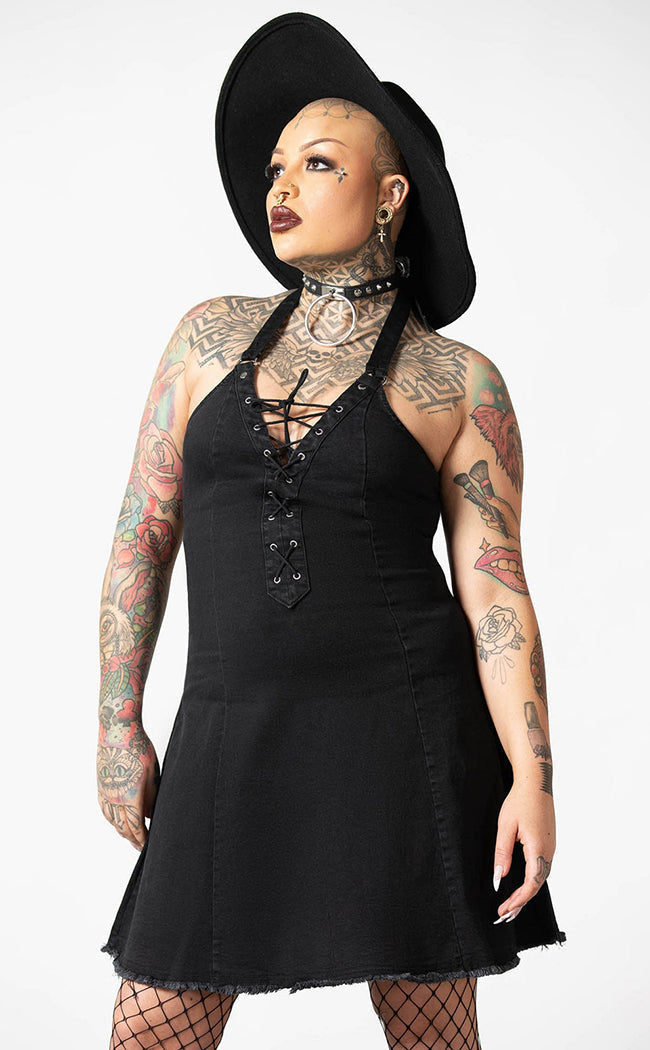 KILLSTAR Funeral black corset dress. Corset boning - Depop