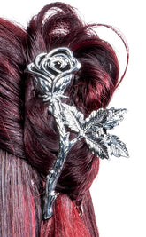 Thorns Rose Hair Claw Clip | Silver or Gold-Gothic Jewellery-Tragic Beautiful