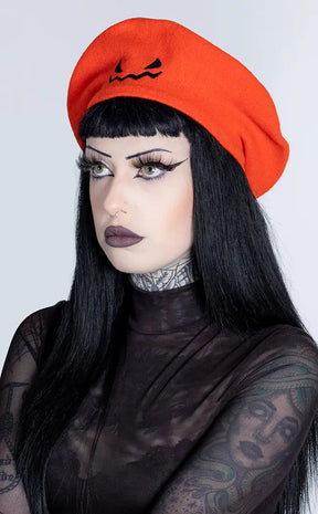 Tricks not Treats Beret-Cold Black Heart-Tragic Beautiful