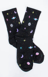 Under The Stars Crew Socks-Cold Black Heart-Tragic Beautiful