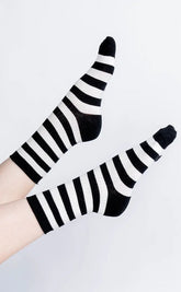 Utopia Striped Crew Socks-Gothic Hosiery-Tragic Beautiful