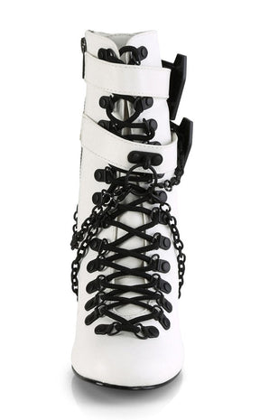 VIVIKA-128 White Vegan Ankle Boots-Demonia-Tragic Beautiful