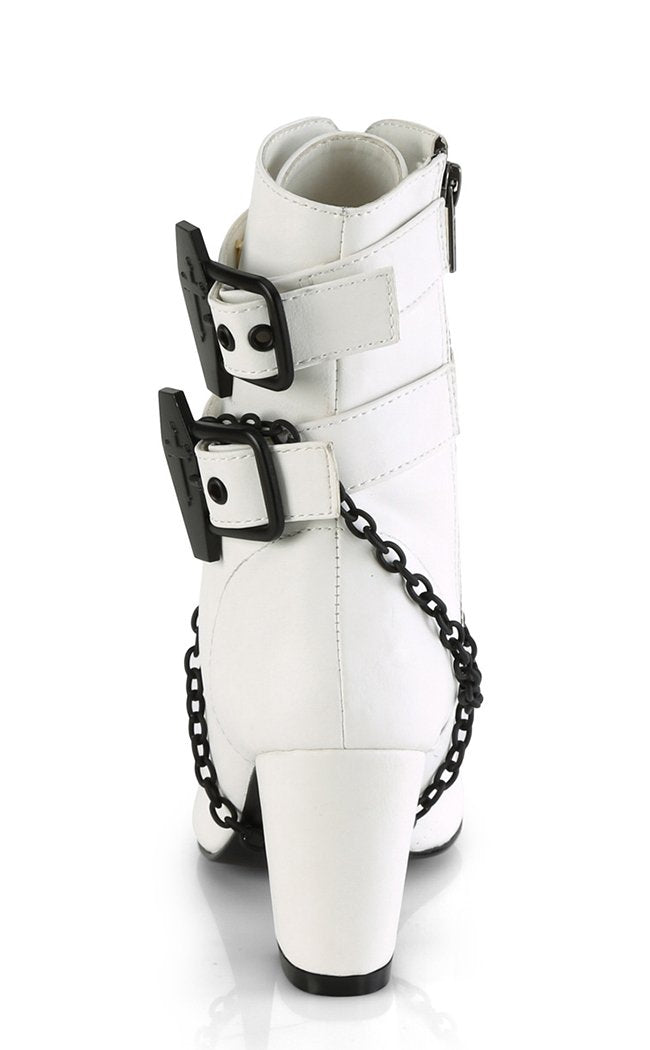 VIVIKA-128 White Vegan Ankle Boots-Demonia-Tragic Beautiful