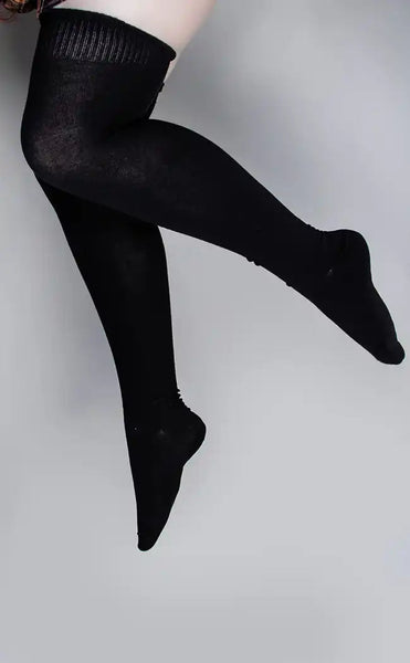 Faux Thigh High Socks- Black Tights that Look like Thigh Highs — UNIQSO