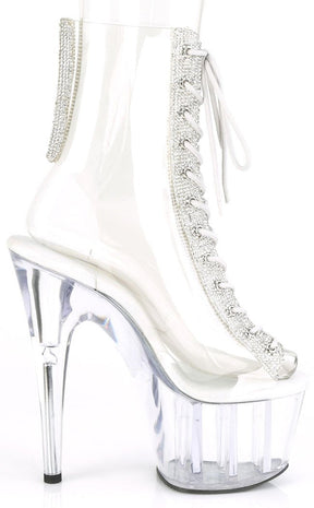 ADORE-1016C-2 Clear Rhinestone Ankle Boots-Pleaser-Tragic Beautiful