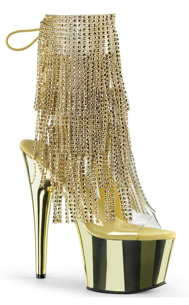 ADORE-1017RSF Gold Ankle Boots-Pleaser-Tragic Beautiful